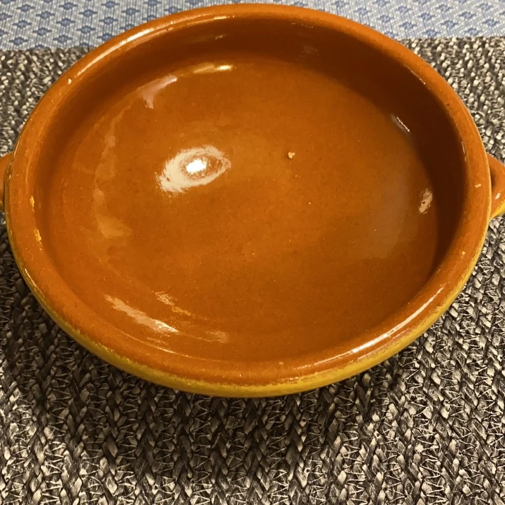 Clay Ceramic Mustard/Brown Clay Bowls Set 6 3/4”